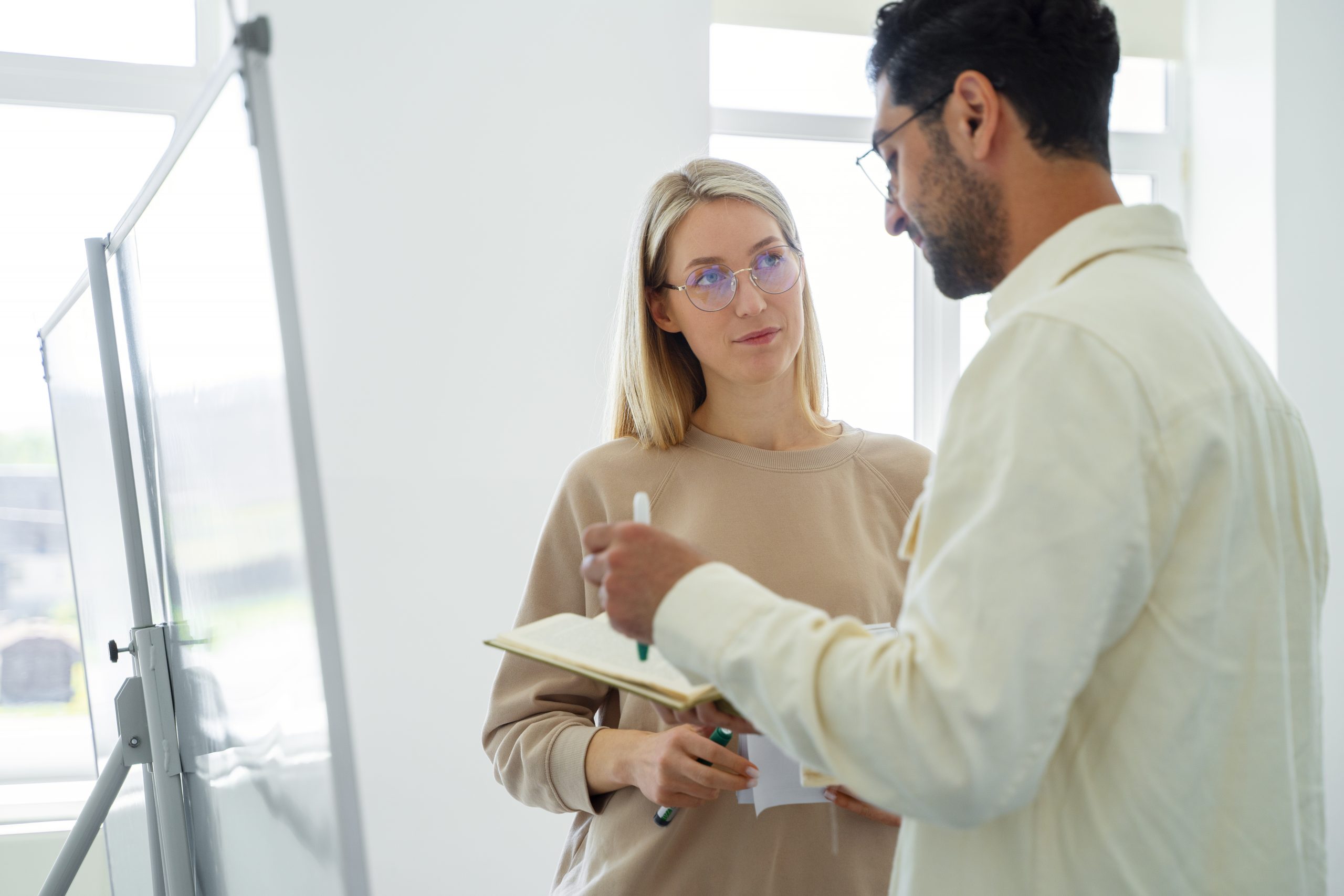 medium shot people studying math